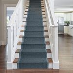 runrug Stair Runner Rug - Non Slip - Staircase Carpet Runner for Stairs - Stain Resistant Stair Carpet Rug Runner - Ideal for High Foot-Traffic - 66cm Wide x 570cm Long - Aztec, Grey