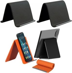 Flexible Silicone Aluminum Phone Holder Stand, 2026 New Bendable Rollable Foldable Design, Adjustable Phone Stands for Desk Use, Portable Rollable Multi-angle Stand for Phone Tablet Laptop (Black*2)