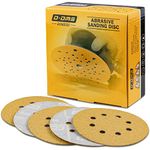 362X - 5 Inch 8 Hole Sanding Discs Hook and Loop Orbital Sander Pads - 40 Grit Sandpaper for Woodworking - 40PCS Gold Sand Paper Discs for Automotive - D DMS DIMEISI