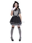 Amscan 9906458 - Women's French Mime Artist Adults Fancy Dress Costume Size: 8-10