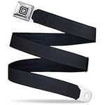 Buckle-Down Men's Seatbelt Belt Black Panel Regular, 1.5" Wide-24-38 Inches