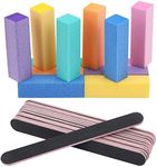 24 Count 100/180 Grit Nail Files and Nail Buffers Set, Double Sided Emery Boards Acrylic Files Nail Buffing Kit