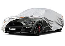 Kayme 6 Layers Car Cover Custom fit for Ford Mustang/Shelby (1964-2024) Waterproof All Weather for Automobiles, Outdoor Full Cover Rain Sun UV Protection.Silver