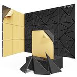 18 pack Acoustic Panels With Self-Adhesive, 12"X 12"X 0.4"Sound Proof Foam Panels, Sound Panels High Density, Soundproof Wall Panels for Home Studio Office-Black