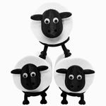 Dekorify Sheep Toilet Paper Holder | Funny Toilet Paper Holder | Black Sheep Cute Toilet Paper Holder | Funny Bathroom Decor | Funky Unique Toilet Paper Holder | Set Of 3