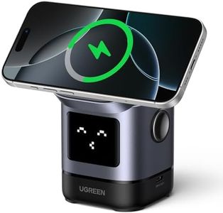 UGREEN Uno Qi2 Certified 15W Wireless Charger Stand, 2-in-1 Foldable Charging Station Compatible with iPhone Air/17/16/15/14/13/12 Series, AirPods 2/3/4, AirPods Pro 3/2/1