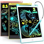 TECJOE 3 Pack LCD Writing Tablet,8.5 Inch Colorful Doodle Board Drawing Tablet for Kids,Kids Travel Games Activity Learning Toys Birthday Gifts for 3 4 5 6 Year Old Boys and Girls Toddlers