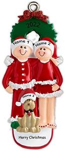 Kaululu Addobbi Albero di Natale Personalizzato con Nome Palline di Natale Personalizzate Natale 2024 Decorazioni Casa Albero di Natale Ciondolo in Legno Regali Natale (C, Nomi 3)
