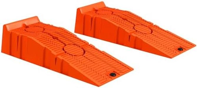 DURHAND 2 PCs Car Ramps Heavy Duty 2.5 Ton Motorhome Levelling Ramps, Plastic Garage Workshop Car Lift, Portable Automotive Vehicle Campervan Car Ramp, Orange