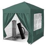 3x3m Pop Up Gazebo, Gazebo with Removable Sidewalls, Sturdy Frame, Weather-Resistant Protection, Ideal for Outdoor Events, Parties, and Markets (green)