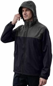 EIGIOO Men's Lightweight Hooded Windbreaker Softshell Rain Jacket