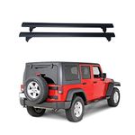 Roof Rack Crossbars Roof Rail Cross Bars Compatible with JEE-p Wrangler JL 4 Door 2018-2024, 2019-2024 Gladiator JT 4 Door, 2007-2017 JK Rooftop Side Rails Cross Bars Black Aluminum