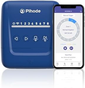 8 Zone Smart Sprinkler Controller with Local Weather Intelligence and Atmosphere Lights, Automated Watering and App Control WiFi Irrigation System, Save Water Through Rain Skip