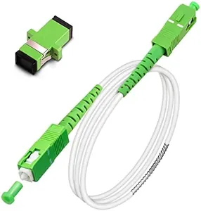 Bangun SC/APC to SC/APC Fiber Optic Internet Cable, Armored Single Mode Patch Cable, Fiber Optic Jumper Optical Patch Cord - SIMPLEX - 9/125um - OS1/OS2 Compatible, LSZH White, 3m