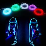 EL Wire Neon Wire Neon Light 9.84ft DIY Neon Glowing Flexible Electroluminescent Wire Light Kit for Parties Halloween Christmas Bike Clothing Decoration (Red Green White Ice Blue Purple 5 Pack)