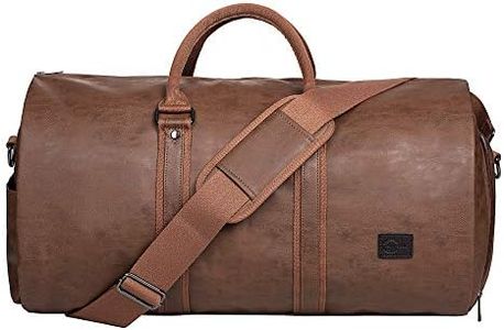 seyfocnia Carry On Garment Bag, Waterproof Mens Garment Bag for Travel Business, Large Leather Duffel Bag with Shoe Compartment -Brown