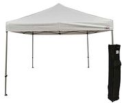 Impact Canopy 10 x 10 Pop Up Canopy Tent, Straight Leg Shelter, Steel Frame, Roller Bag, White