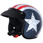 Zorax USA L (59-60cm) Open Face Motorbike Motorcycle Crash Jet Helmet for Men Women Road Legal ECE Approved