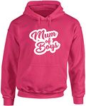 Hippowarehouse Mum of Boys (Printed ON an Angle) Unisex Hoodie Hooded top (Specific Size Guide in Description) Fuchsia Pink