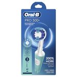 Oral-B Pro 500 + Electric Toothbrush with (1) Precision Clean Brush Head and (1) Sensitive Clean Brush Head, Rechargeable, Mint