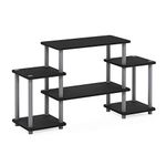 Furinno 11257BK/GY Turn-N-Tube No Tools Entertainment TV Stands, Black/Grey