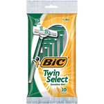 Bic Twin Select Disposable Shavers for Men Sensitive Skin - 10 ct, Pack of 5