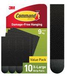 Command Picture Hanging Strips, Black, X-Large, 10 Pairs (20 Strips) - Adhesive Strips - For Pictures, Frames, Mirrors, Wall Decor - Damage Free Hanging