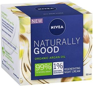 NIVEA Naturally Good Regenerating Night Cream (50ml), Natural Face Cream for Women with Organic Argan Oil to Nourish Skin, Intensive Face Moisturiser for Nourished Skin