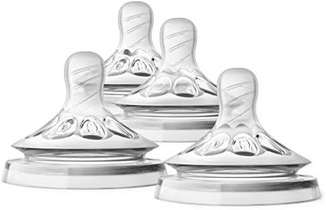 Philips Avent Natural Baby Bottle Slow Flow Nipple, 1M+, 4pk, Flow 2, SCF652/43