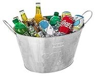 FiNeWaY 24L GALVANISED Steel Oval Party TUB Beverage Drink TUB Beer Bucket