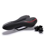 AIKATE AIKATE Bike Saddle Professional Road MTB Gel Bicycle Seat Cycling Seat Cushion Pad, Provides Great Comfort for Mountain Bike, Liberate Your Prostate (Black/Red)