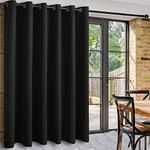 DWCN Blackout Curtains for Bedroom,1 Panel Blackout Wide Curtains Door Curtain Thermal Insulated, Room Divider Curtains for Door, Black, 100 x 84 inch Width by Length