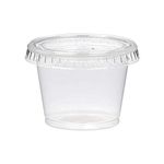 We Can Source It Ltd - 1oz. Disposable Sauce and Chutney Containers with Leak Proof Lids - Vodka Rum Jelly Shot & Dessert Cups with Lids - For Party, Dinners - Recyclable - 300 Pack