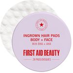 First Aid Beauty - Ingrown Hair Pads with BHA + AHA - Aftershave Treatment to Help Prevent Razor Bumps for Men & Women - Exfoliate Underarms & Bikini Area - Compostable for Daily Use - 28 Pads