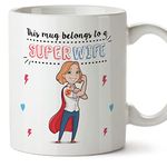 MUGFFINS Wife Mug - in English - Super Family - Funny Gift - Ceramic 11oz Mug