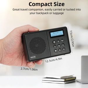WOVTE DAB+ Portable Digital Radio – Bluetooth, Rechargeable, 40 Presets