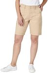 Lee Women's Relaxed Fit Avey Knit Waist Cargo Bermuda Short, Cafe, 16