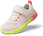 DREAM PAIRS Boys Girls Shoes Kids Tennis EZ-Ons GoGetters Running Athletic School Sneakers for Little/Big Kid,Size 6 Big Kid,Light Grey/Rainbow,KD18001K