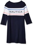 Nautica Girls' Long Sleeve Dress, Peacoat 04, Small (7)