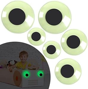 PETKNOWS 6 Pcs 3" 4" 6" Glow Googly Eyes Self Adhesive Giant Wiggle Eye Craft