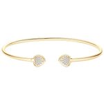 PROSTORY Moissanite Cuff Bangle, D Color Lab Created Diamond Bracelet fit 7" Below Wrist, 18K Gold Plated Sterling Silver Heart Bangle for Women or Girlfriend Birthday Jewelry Gift, Fit 7" Below