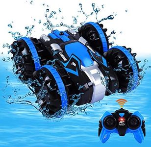 Toys for 6-12 Year Old Boys Amphibious RC Car for Kids 2.4 GHz Remote Control Boat Waterproof RC Monster Truck Stunt Car 4WD Remote Control Vehicle Teens Adults Gifts All Terrain Water Beach Pool Toy