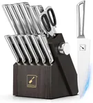 Knife Sets for Kitchen with Block imarku G14 Japanese Knife Set Stainless Steel Kitchen with Block 14pcs, Built-in Sharpener, Sharp Knife Block Set with Non-slip Ergonomic Handles - Dishwasher Safe