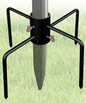 Garbuildman Pole Stabilizer Stand Base with 4 Prongs for Outdoor Bird Feeder Pole, In-Ground Umbrella Stand Anchor Support Applies to 1.77" -2.12" Poles, Black, 1 Pack, Measure Before Purchase