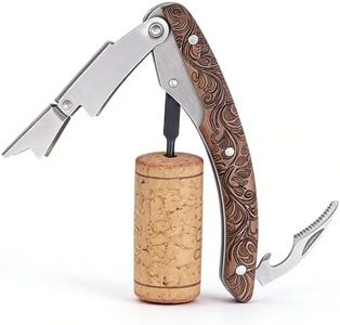 Premium Waiters Corkscrew with Walnut Wood Handle, Professional Sommelier Wine Key with Engraved Totem, Double Hinged Stainless Steel Wine Bottle Opener for Wine Lovers & Bartenders 1 pcs