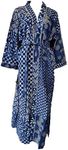 Cotton Kimono Robes for Women's | Light Bathrobe for Women | Dressing Gown Kimono Robe | Long Kimono Robe Traditional Kimono for Women Blue, Blue