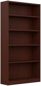 Bush Furniture Universal Tall 5 Shelf Bookcase in Vogue Cherry, Vertical Storage and Display Bookshelf for Home Office or Living Room Organization