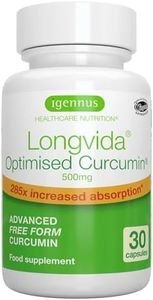 Cúrcuma Curcumina Longvida 500MG, Curcumina Optimizada de x285 Mayor Biodisponibilidad y Alta Absorción, Raíz de Cúrcuma, 30 Cápsulas Veganas, de Igennus