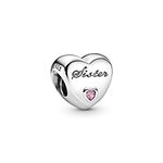 Pandora Moments Women's Sterling Silver Sister's Love Cubic Zirconia Bracelet Charm, No Box