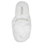 Laura Ashley Ladies Plush 3D Scuff Slippers With Memory Foam Insole, Ivory, X-Large